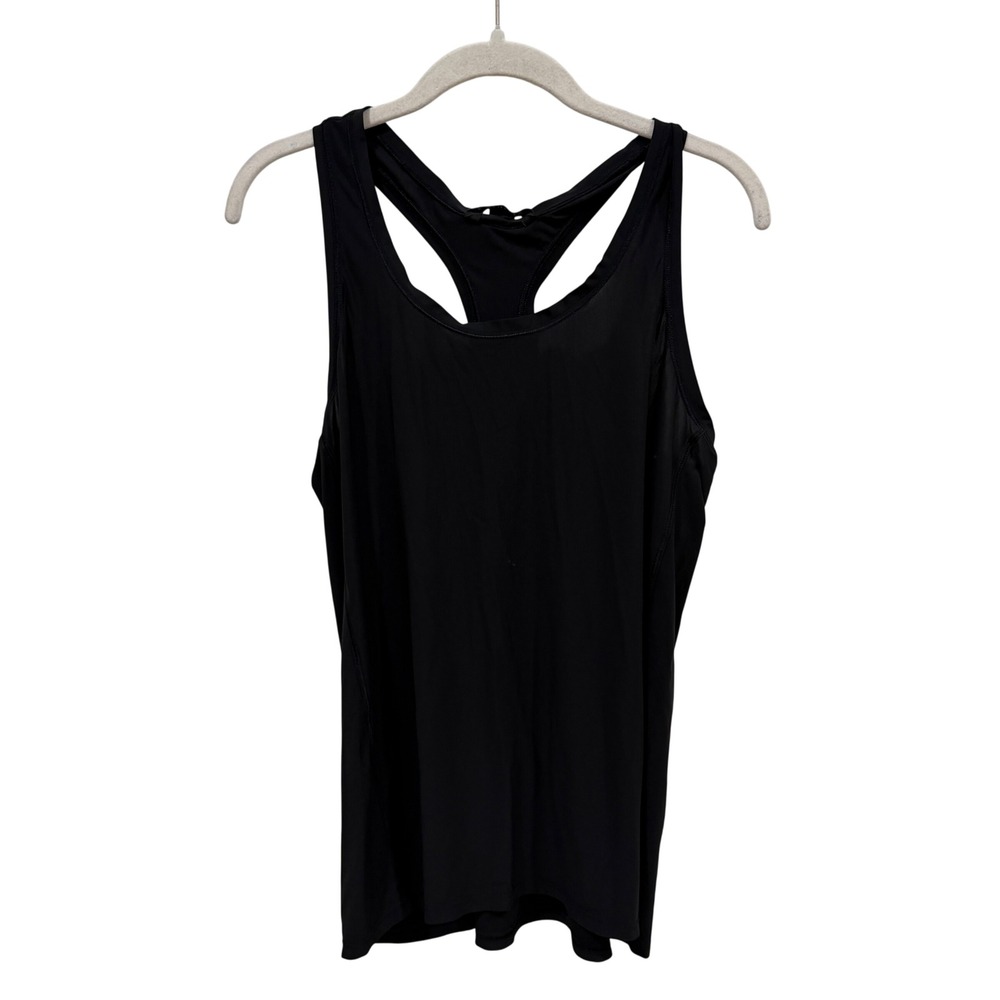 Athleta Womens Black Racerback Activewear Tank Top Size M Scoop Neck Workout